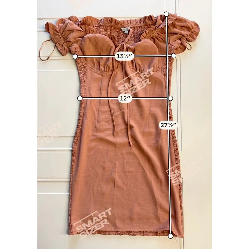 Love Tree Womens Sz S Coral Pink Orange Ruffled Smocked Mini Dress - Picture 5 of 6